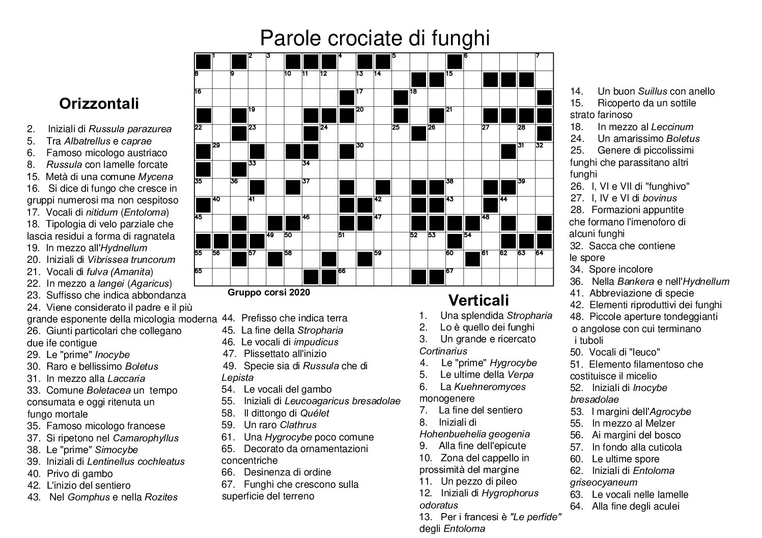 Lunedì 19 ottobre – fungo quiz